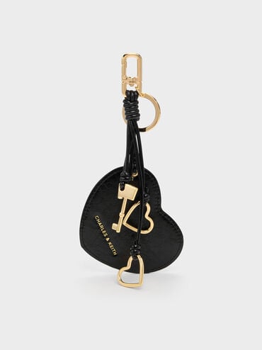 ชาร์มรูปกุญแจและหัวใจรุ่น Ciara, สีดำ, hi-res