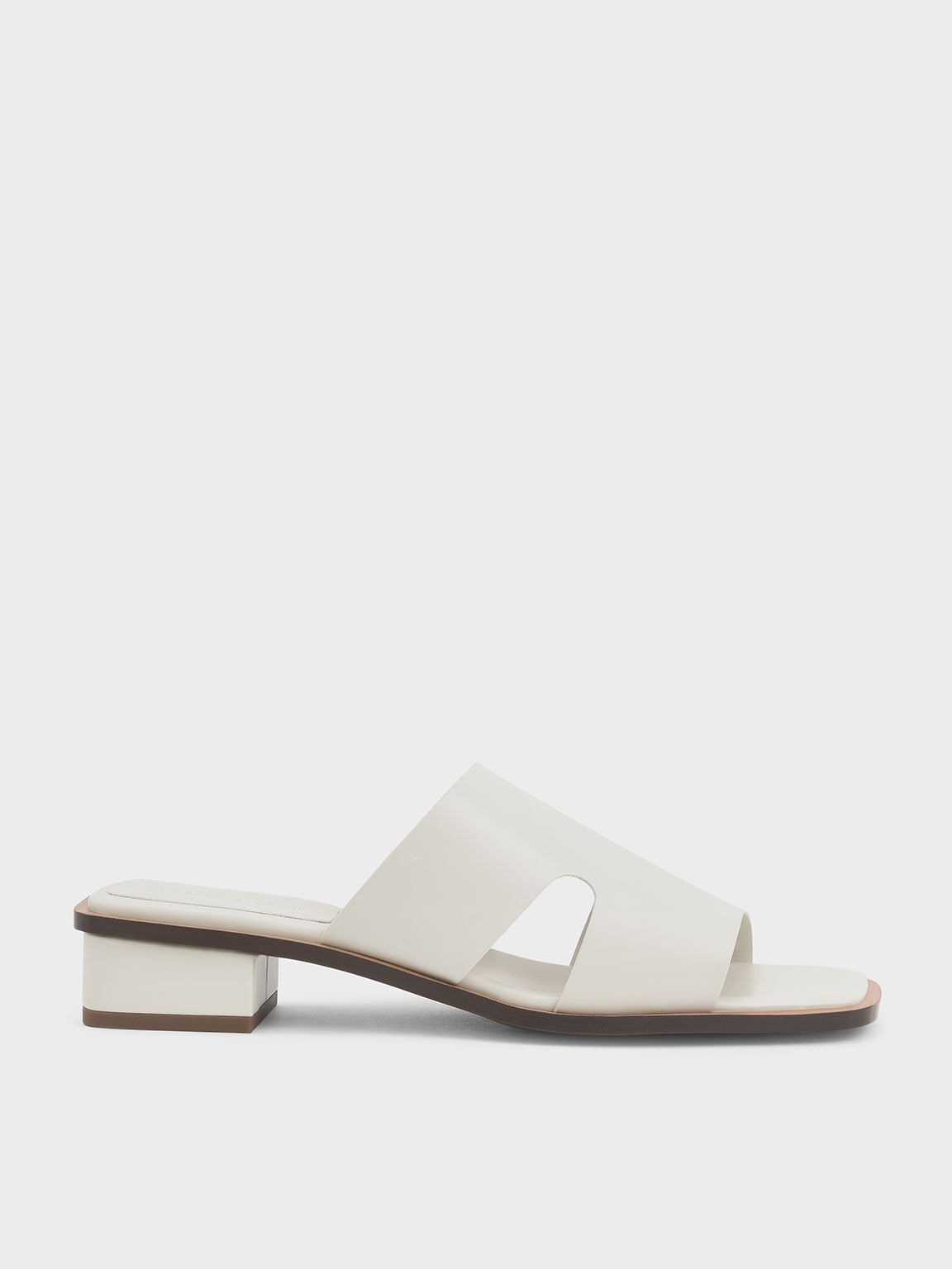 Cut-Out Mules, White, hi-res