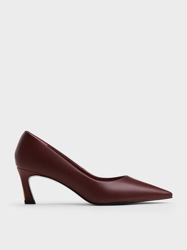 Kerra Pointed Mid Heels, Burgundy, hi-res