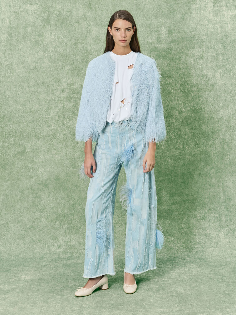 Bow Ballet Pumps, Chalk, hi-res