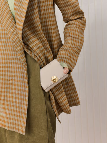 กระเป๋าสตางค์ใบสั้นรุ่น Behn, สีเชลล์เกรย์, hi-res