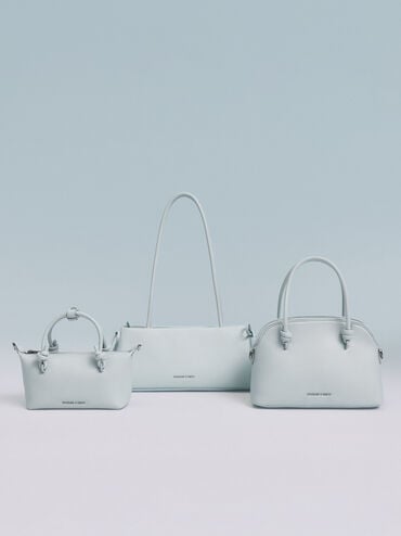 Hazel Bow Elongated Trapeze Shoulder Bag, Sea Salt Blue, hi-res