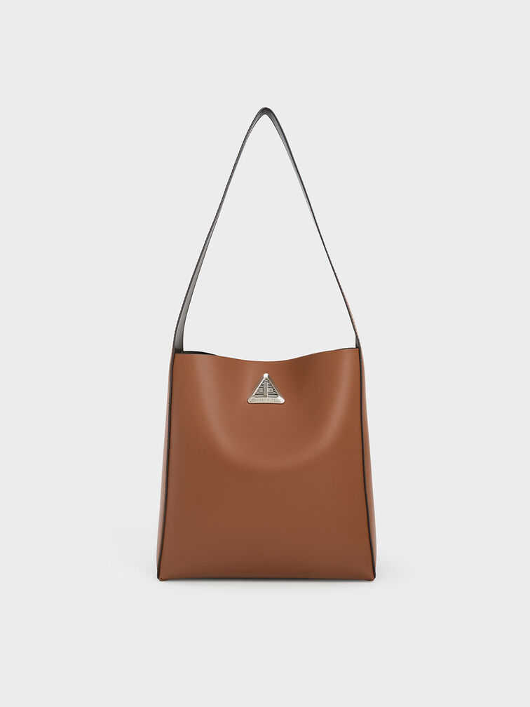 Trice Metallic Accent Large Hobo Bag, สีคอนยัค, hi-res