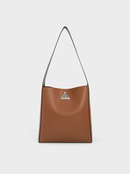 Trice Metallic Accent Large Hobo Bag, สีคอนยัค, hi-res