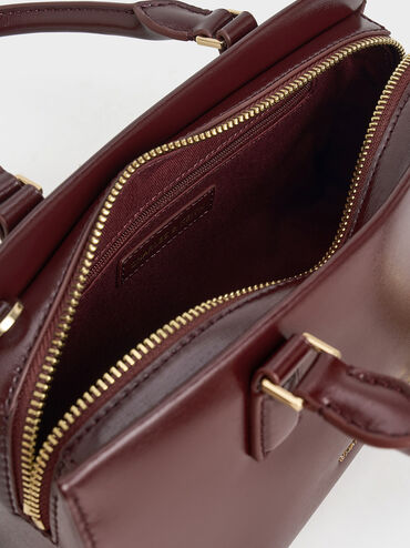 กระเป๋าโท้ทขนาดเล็กรุ่น Kerry, สีมัลเบอร์รี่พลัม, hi-res