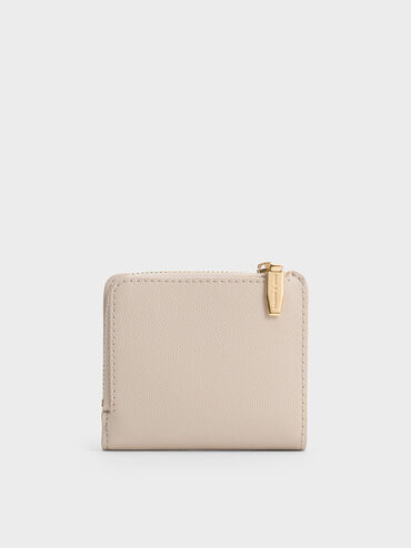 Keely Top Zip Small Wallet, Oat, hi-res