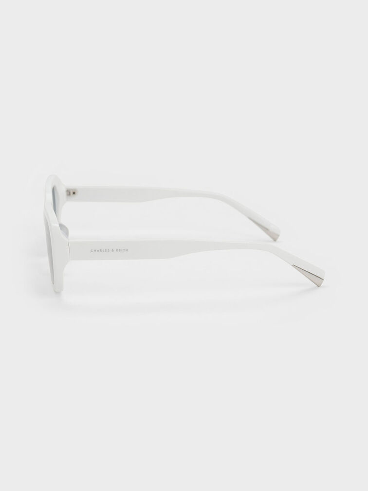 Rectangular Recycled Acetate Sunglasses, สีขาว, hi-res