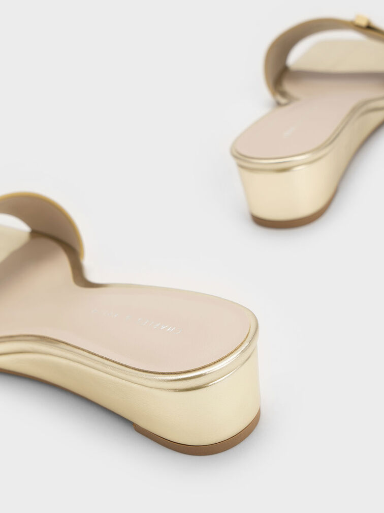 Metallic Accent Square-Toe Wedges, , hi-res