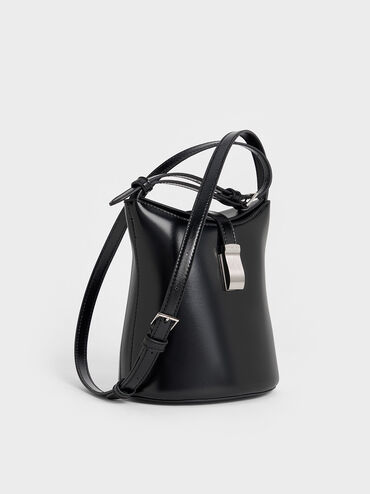 Wisteria Belted Bucket Bag, Noir, hi-res