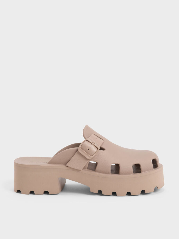 Mae Buckled Platform Mules, , hi-res