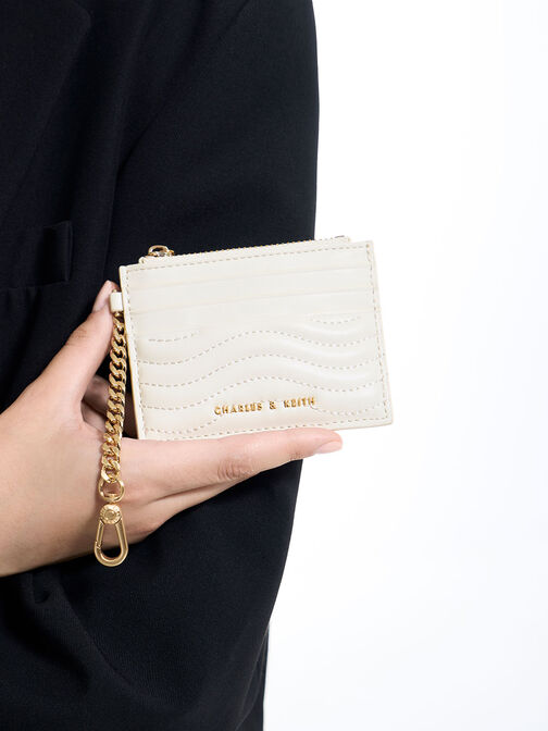 Aubrielle Stitch-Trim Zip Card Holder, , hi-res