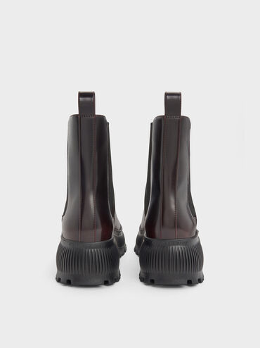 Darra Ridged-Sole Ankle Boots, Burgundy, hi-res