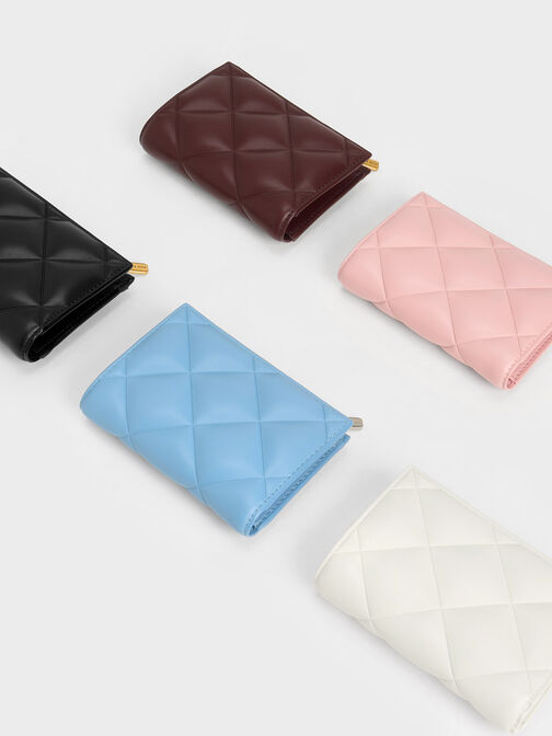 Gemma Quilted Card Holder, Black, hi-res