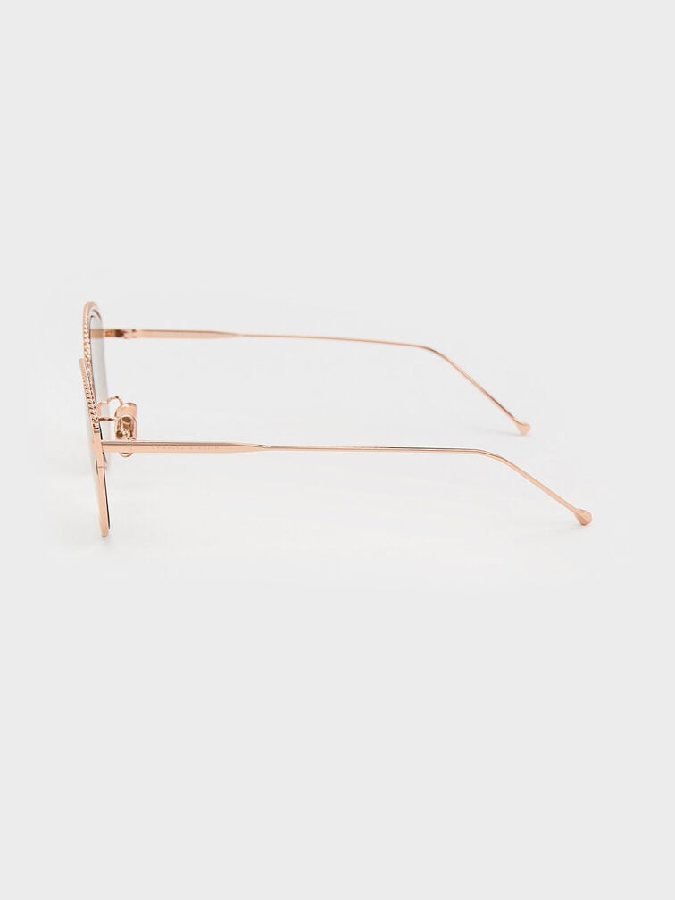 Braided Wire-Frame Cateye Sunglasses, , hi-res