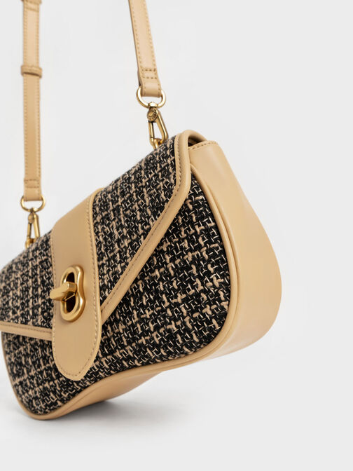 Aubrielle Tweed Panelled Crossbody Bag, , hi-res