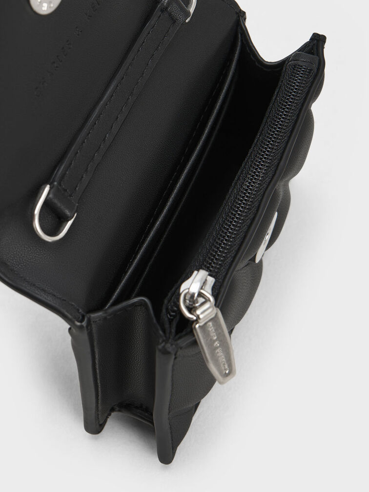 Asymmetric Flap Panelled Wallet, , hi-res