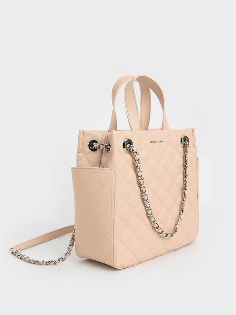 Quilted Braided Chain Tote Bag, , hi-res