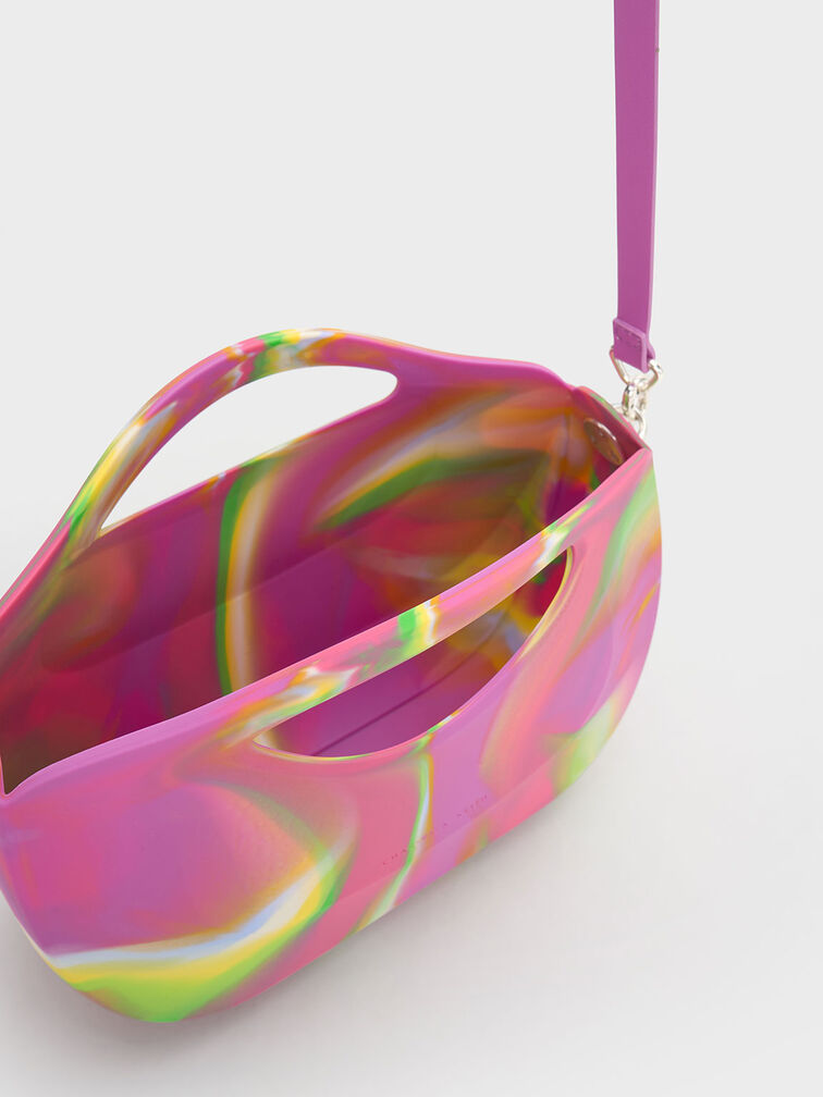 Cocoon Curved Handle Printed Bag, , hi-res