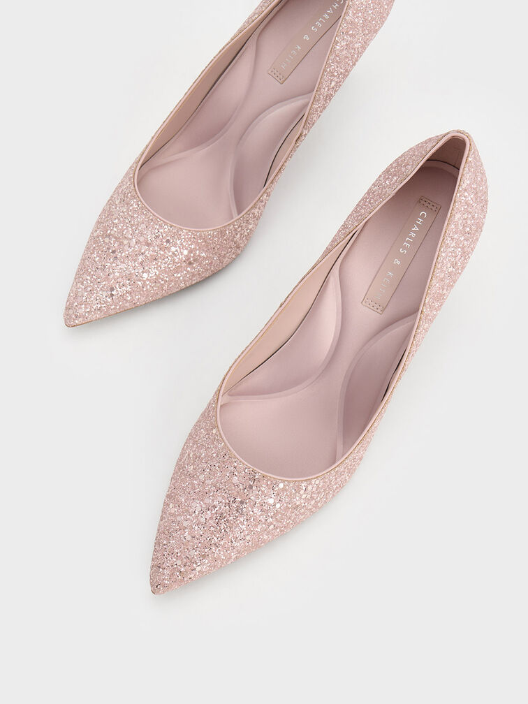 Emmy Glittered Pointed-Toe Pumps, , hi-res