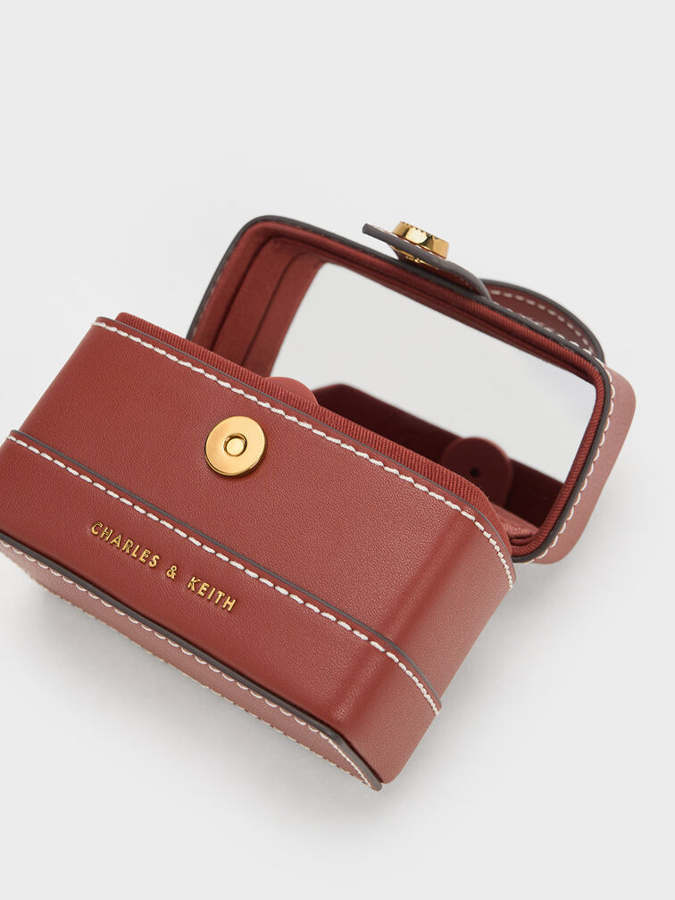 Mini Bronte Contrast Trim Top Handle Bag, สีมอคค่า, hi-res