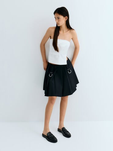 รองเท้าเปิดส้นทรงโลฟเฟอร์ดีไซน์เพนนีรุ่น Dylan, สีดำ, hi-res