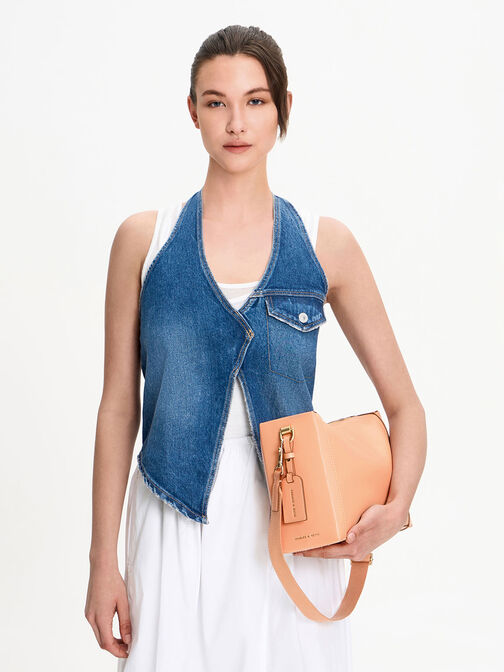 Cordele Slouchy Shoulder Bag, สีส้ม, hi-res