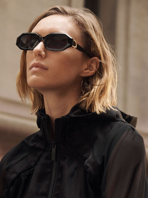 Gabine Recycled Acetate Oval Sunglasses, , hi-res