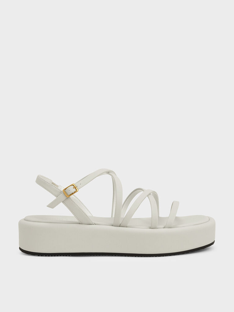 Strappy Padded Flatforms, , hi-res