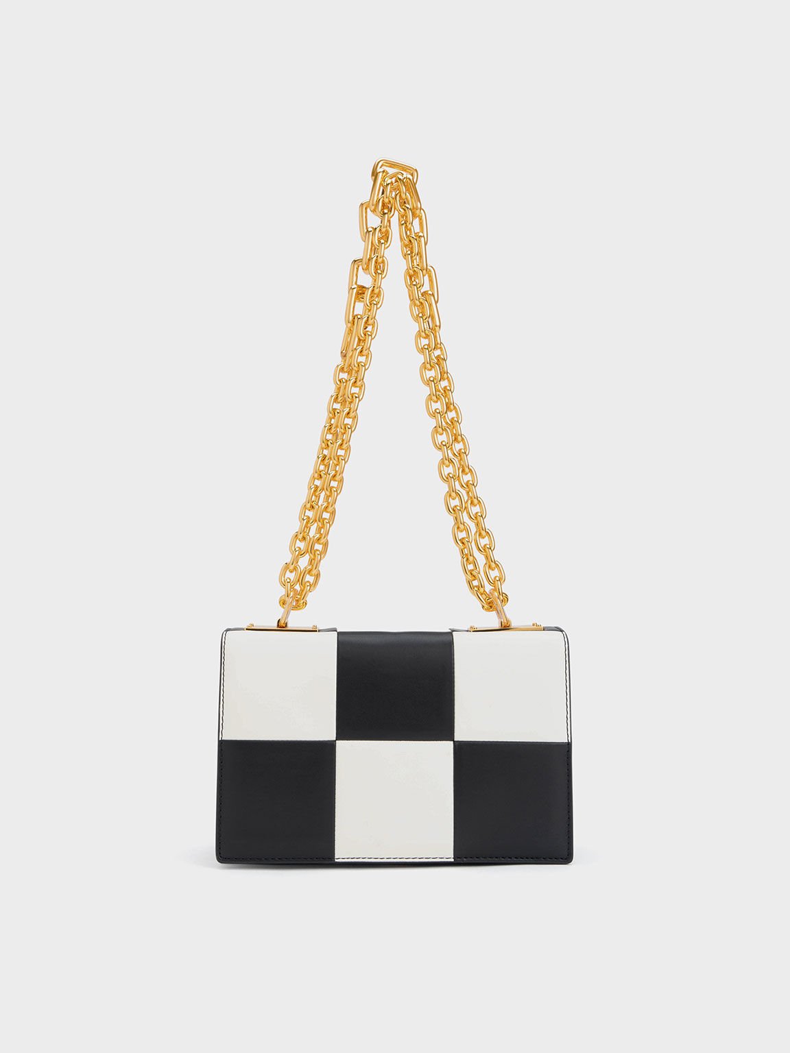 Black and white checkered purse clearance