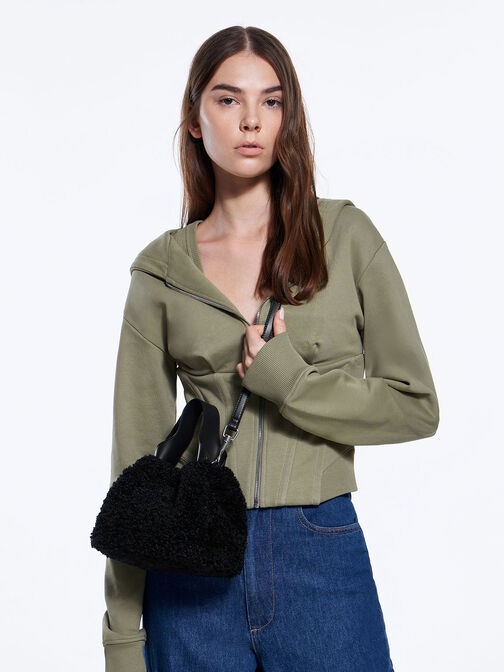 Ally Furry Slouchy Bag, , hi-res