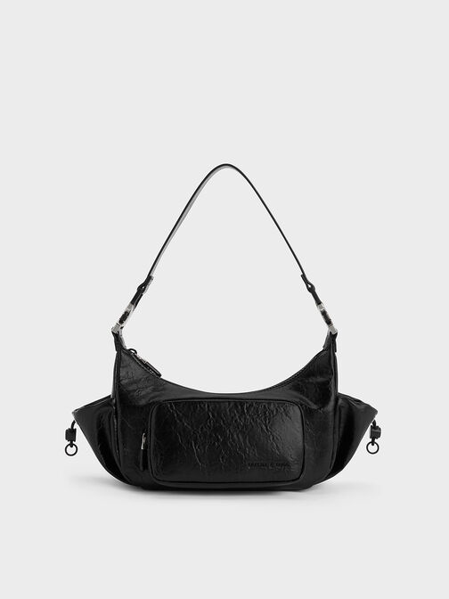 Soleil Crinkle-Effect Shoulder Bag, , hi-res