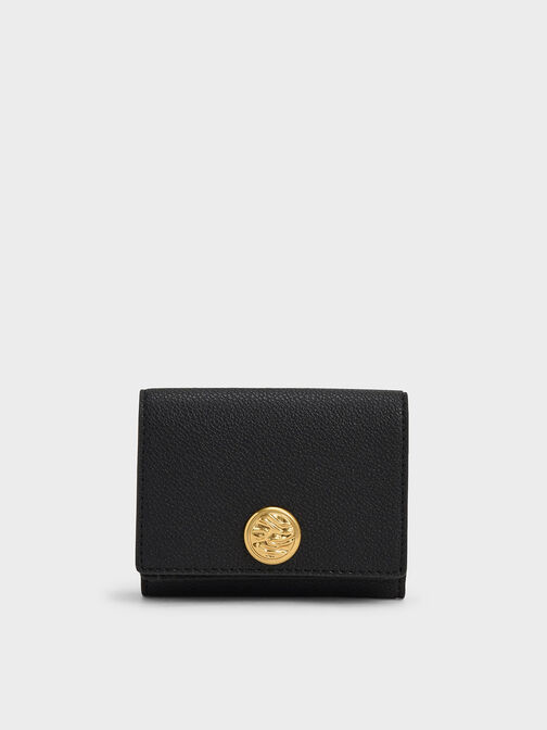 Blair Metallic-Accent Short Wallet, Black, hi-res