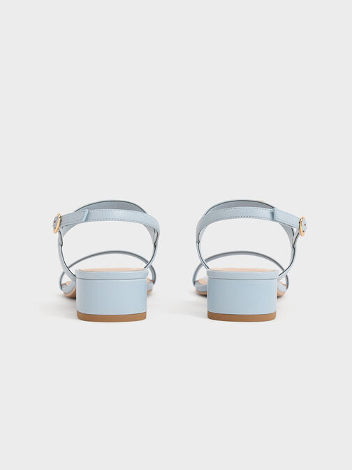 Trifina Metallic-Accent Slingback Sandals, Light Blue, hi-res