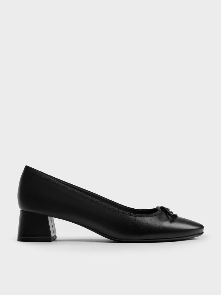 Bow Ballet Pumps, Black, hi-res