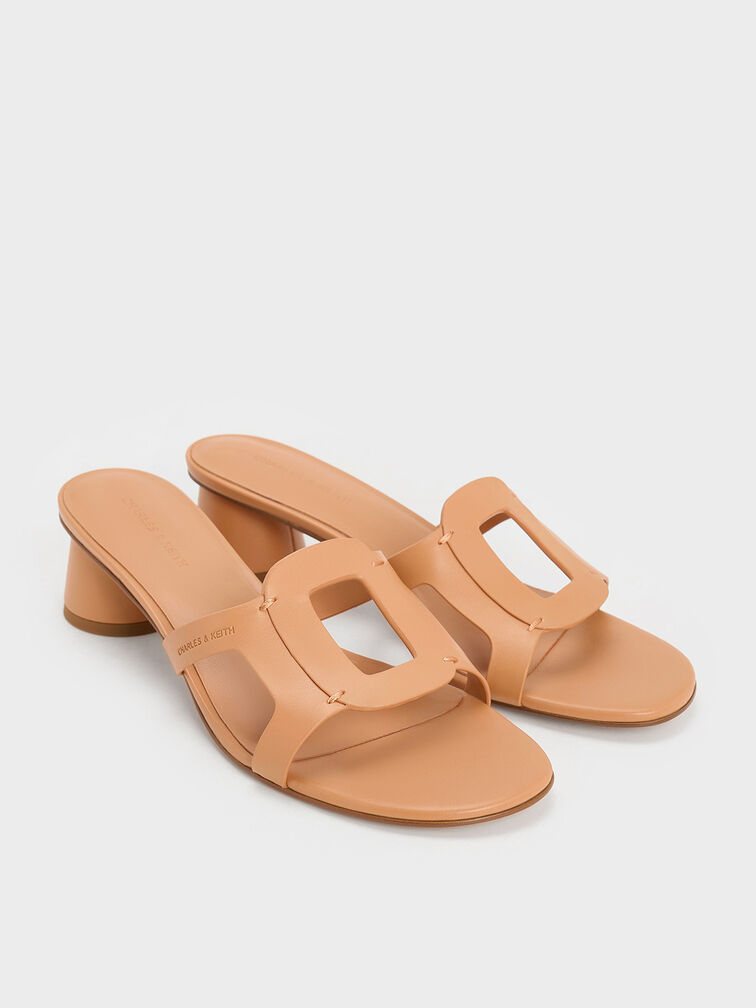 Easley Cut-Out Heeled Sandals, Toffee, hi-res