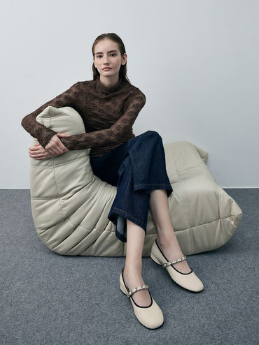 Braided-Strap Mary Janes, Chalk, hi-res