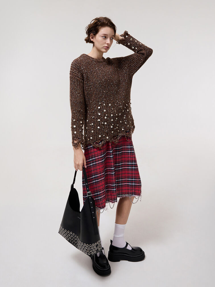 Liv Grommet Hobo Bag, Noir, hi-res