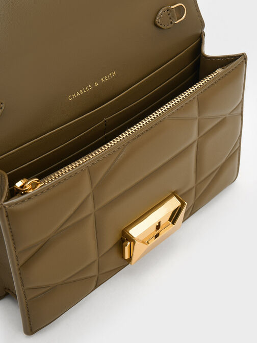 Blanche Chevron Chain-Strap Clutch, , hi-res