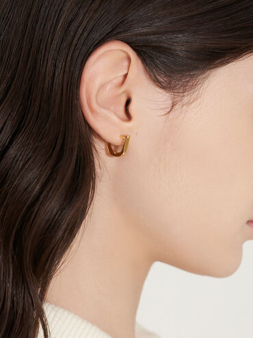 Gabine Huggie Earrings, สีทอง, hi-res