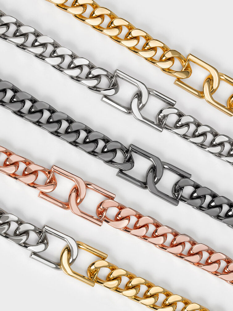 Gabine Chain-Link Choker Necklace, สีทอง, hi-res