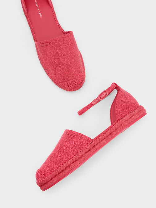 Woven Ankle-Strap Espadrille Flats, , hi-res