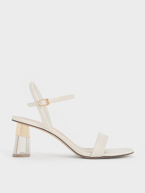 Clear Trapeze Heel Sandals, , hi-res