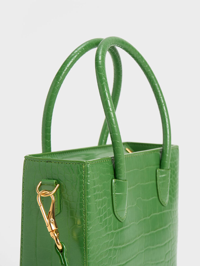 Meriah Croc-Embossed Tote Bag, , hi-res