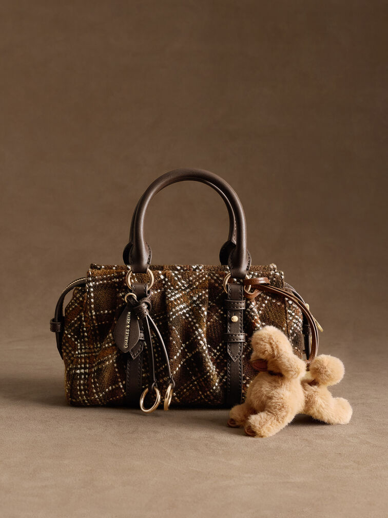 Faux Shearling Poodle Charm, Multi, hi-res