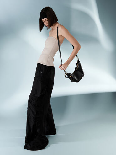 กระเป๋าสะพายข้างรุ่น Everleigh, สีดำ, hi-res
