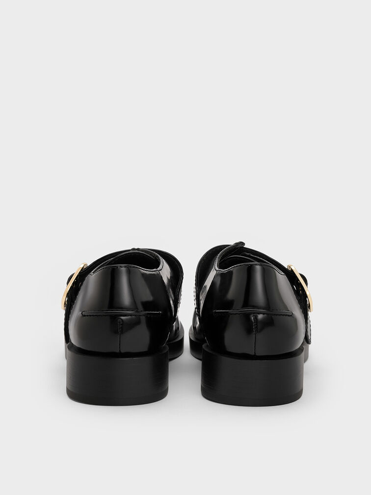 Buckled-Strap Loafers, Black Boxed, hi-res