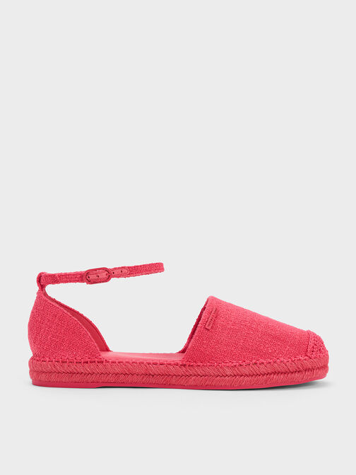 Woven Ankle-Strap Espadrille Flats, , hi-res