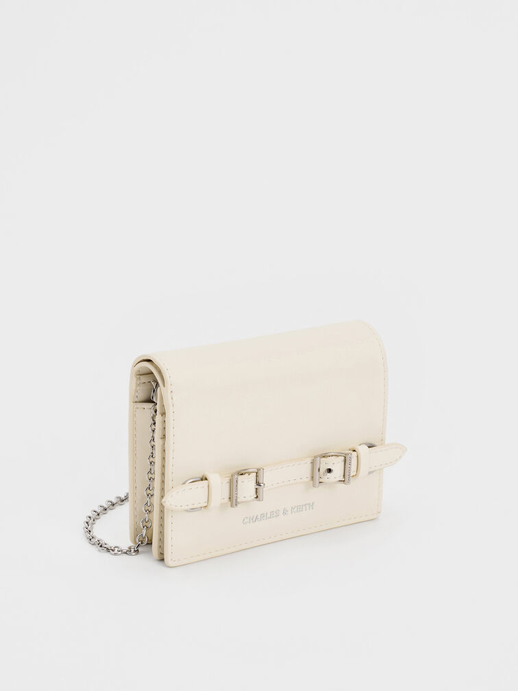 Sloane Chain-Handle Wallet, Cream, hi-res