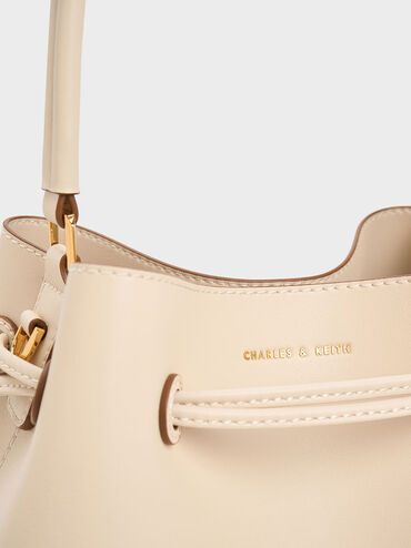 Bellamy Drawstring Hobo Bag, Beige, hi-res