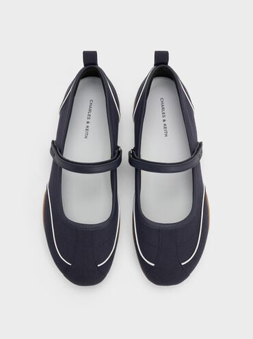 Louise Contrast-Trim Mary Jane Sneakers, Dark Blue, hi-res